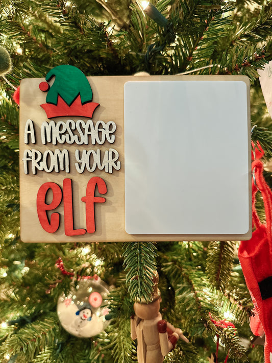 A Message from Your Elf Dry-Erase Message Board